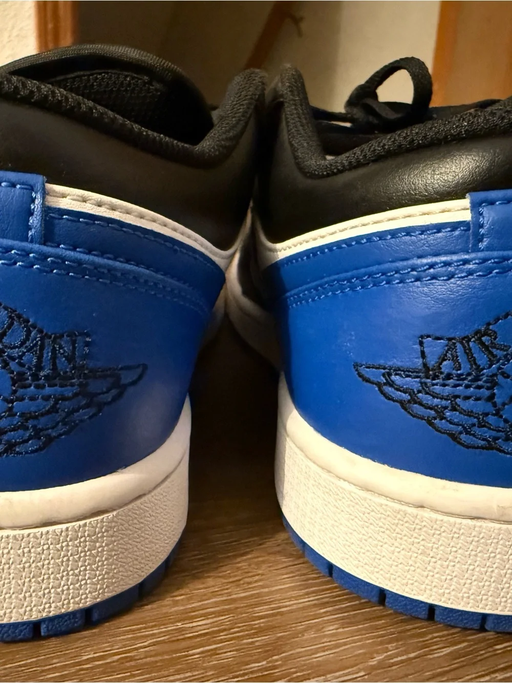Jordan Low-Top Sneakers in Black, White & Blue